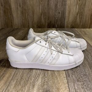 Adidas Womens US Size 5.5 Superstar S85139 White Leather Casual Sneaker Shoes